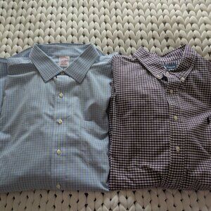 Lot of 2 Men's Button Down Shirts, Ralph Lauren and Brooks Brothers 2XL size